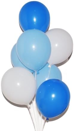300 Pack Blue and White Balloons 5 Inch Mini Blue Light Blue White Latex Small Balloons Set for Birthday Wedding Bridal Baby Shower Supplies Graduation Party Decorations - Image 4