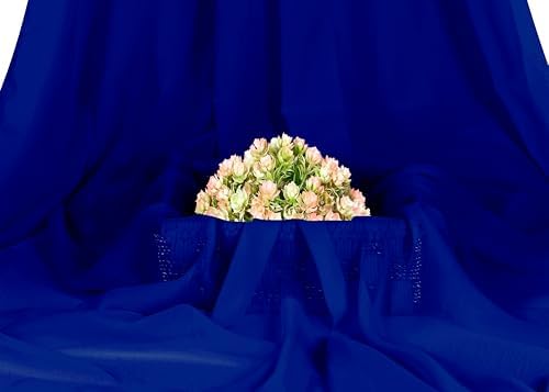 65 Yard Chiffon Fabrics, 44" Wide, Lightweight, Sheer – Royal Blue - Image 2