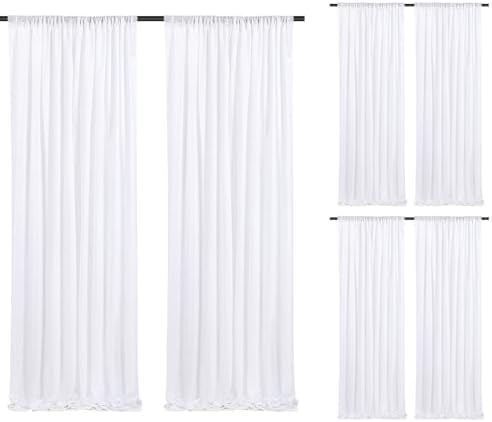 White Sequin Backdrop Curtains-6 Panels 2FTx8FT White Backdrop for Valentines Day, Glitter Party Decorations Background Drapes for Wedding Birthday Anniversary Graduation Photo Booth Decor by SoarDream