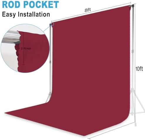 Burgundy Photography Backdrop for Photoshoot, Fabric, 8x10 FT - Image 2