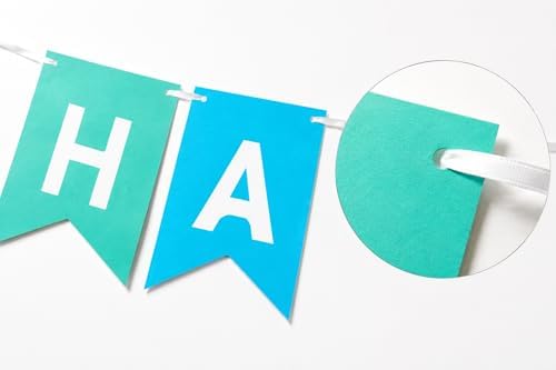 Letjolt Mint Blue Happy Birthday Banner Party Signs 13 Pcs - Image 2
