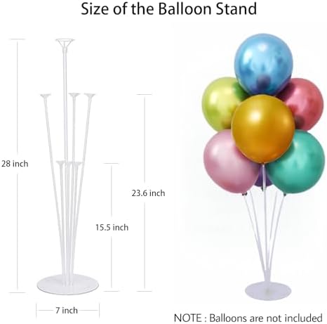Balloon Stand Kit For Table - 12 Sets Balloon Sticks with Base For Birthday Graduation Party Decorations - Image 4