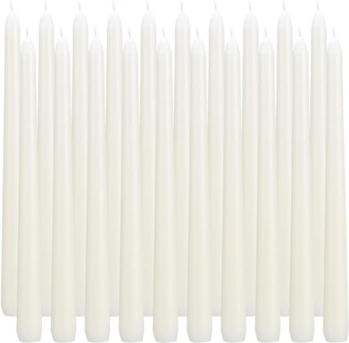 20pcs 10-inch iorvy Taper Candles Unscented and Smokeless, Long Burning 7-8 Hours Time for Daily, Wedding,Table,Fireplace by ECLHTLNY