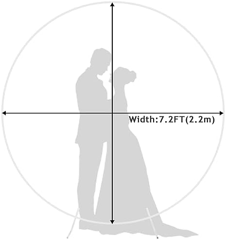 Wokceer Round Backdrop Stand 7.2FT White Metal Circle Balloon Arch Frame - Image 4