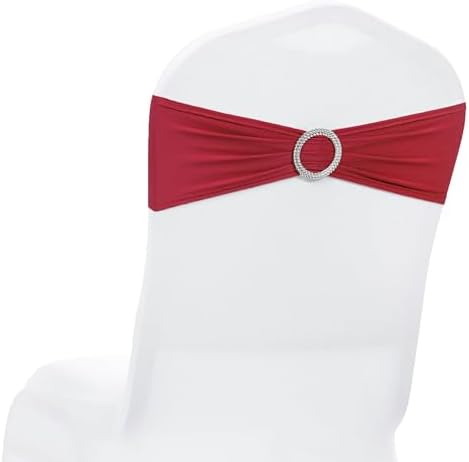 MDS Pack of 200 Spandex Chair Sashes for Wedding Party & Event – Apple Red by MDS