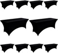10-Pack 6ft Black Spandex Table Covers for Rectangle Standard Folding Tables - Wrinkle Resistant Stretch Tablecloths - Ultimate Fitted Table Protector for Parties, Banquet, Wedding by Unknown