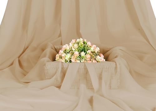 25 Yard Chiffon Fabrics, 44" Wide, Lightweight, Sheer – Champagne Gold - Image 2