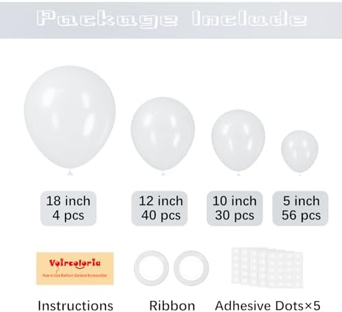 Voircoloria 130pcs Clear Balloons Garland Arch Kit, 18 12 10 5 Inch - Image 2