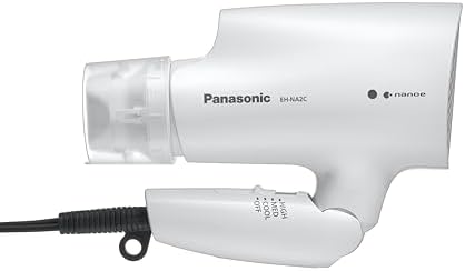 Panasonic nanoe Compact Hair Dryer EH-NA2C-W (White) - Japanese Nanoe Techonology, Foldable Travel Blow Dryer with Oscillating Quick Dry Nozzle, 1400W Lightweight Portable Hair Dryer, Anti-Frizz - Image 2