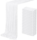 16 Pack White Cheesecloth Table Runner 20 x 120 inch Gauze Table Runners 10 FT Long,Semi Sheer Boho Cheese Cloth Fabric Table Runner Bulk for Wedding,Party,Baby Shower,Bridal Shower Decoration by ACSUIT