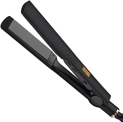 Hot Tools Pro Artist Black Gold Flat Iron | Long Lasting, Extra Smooth Styles (1-1/4 in) by HOTTOOLS