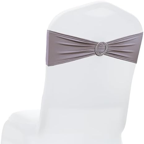Pack of 125 Spandex Chair Sashes for Wedding Party & Event – Silver Grey by MDS