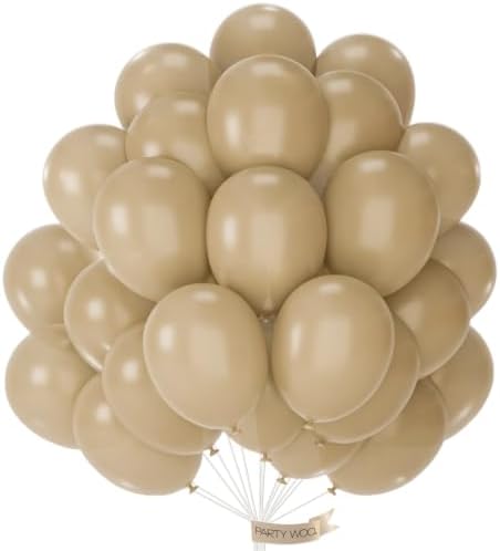 PartyWoo Cream Balloons 50pcs Beige Ivory Nude Neutral Boho Fall Color by PartyWoo