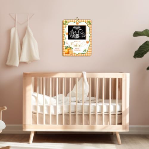 Orange Baby Shower Decor Frame, Tangerine Baby Shower Party Supplies, for Expecting Parents-to-Be Keepsake Gifts, Pregnancy Sonogram Frame Keepsake, Gender Reveal Present - Image 4