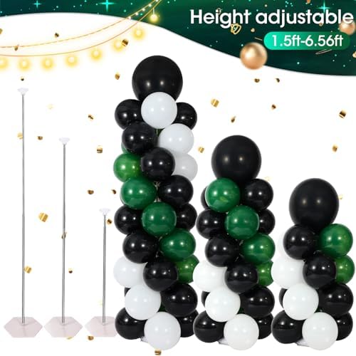 Balloon Column Stand with 101 Balloons, Balloon Column Kit Set of 2, Metal Balloon Tower Stand with Base for Floor, Height Adjustable from 1.57 to 7 Ft, For Party Decorations - Image 4