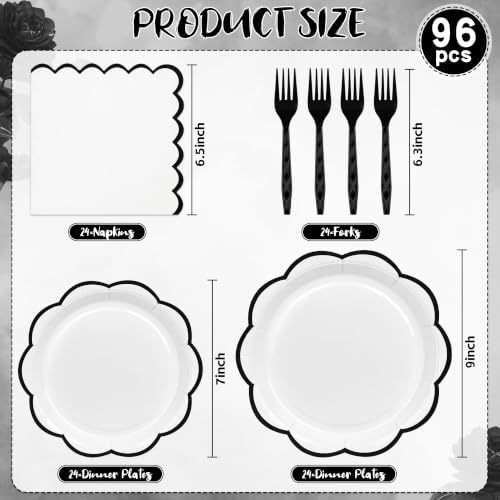 96 Pcs Halloween Party Paper Plates and Napkins Party Supplies for 24 Guest - Image 2