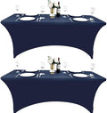 2-Pack 4ft Spandex Table Covers for Rectangular Folding Tables - Wrinkle Resistant Stretch Tight Table Cloths - Ultimate Fitted Table Protector for Parties, Banquet, and Wedding by Unknown