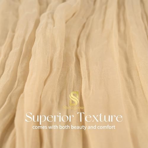 4 Pack Nude Cheesecloth Table Runner 17x108 Inches Boho Home Decor - Image 4