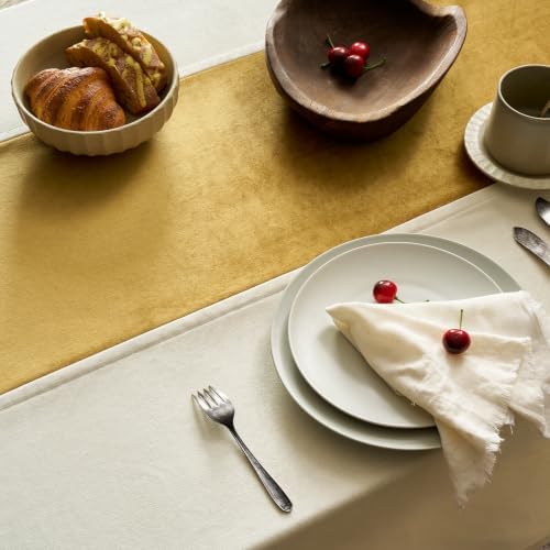 White and Gold Velvet Tablecloths Rectangular: Luxury Christmas Table Cloth - Image 2