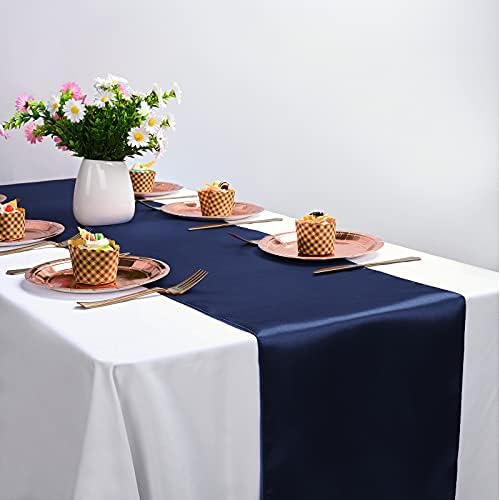 20-Pack Navy Blue 12 x 108 inches Long Premium Satin Table Runner - Image 5