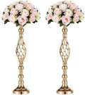NUPTIO Gold Centerpiece Stand for Table, Twist Style, 22.8" Tall, 2 Pcs by Nuptio
