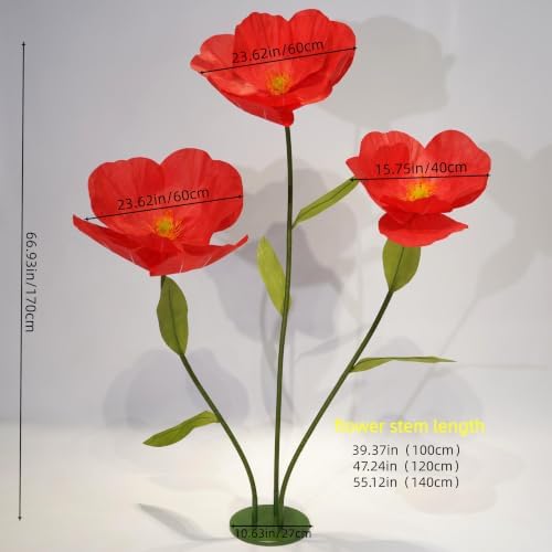 5.58FT Artificial Paper Flowers, Large Flower Backdrop - Image 2