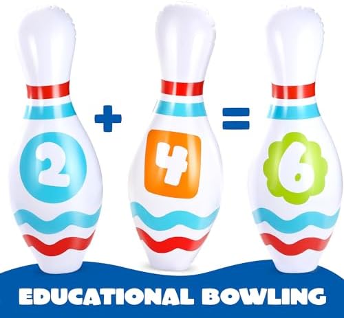 JOYIN Giant Inflatable Bowling Set for Kids and Adults, Christmas Birthday Party Games, Kids Education Motor Skills Toys - Image 4