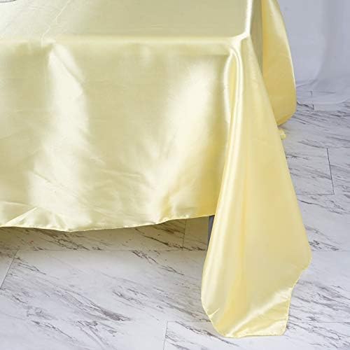 Balsa Circle 10 pcs 72x72 inch Yellow Square Tablecloth Satin Fabric Overlays Linens | Table Cloths Cover for Wedding Party Banquet Reception Events Decoration Kitchen Dining Events Kitchen Dining - Image 3