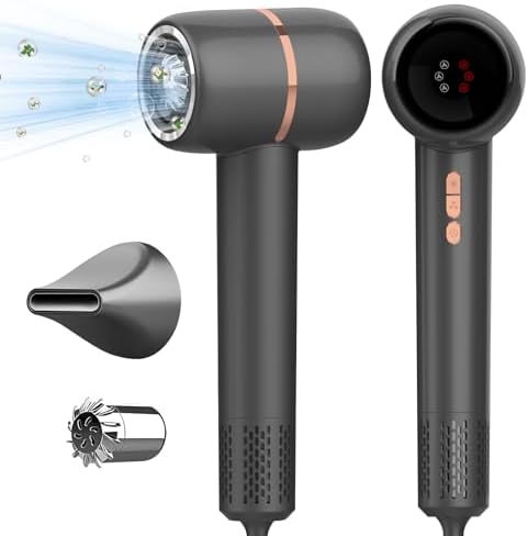 Hair Dryer - 110, 000 RPM Brushless Motor for Fast Drying, High-Speed Negative Ionic Blow Dryer with Magnetic Nozzle & LED Display & Aroma Module for Travel, Home Salon by SKAILING