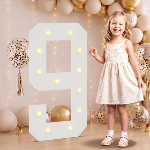 Large 2.4FT Marquee Light Up Numbers 9 for Party Decorations by NANXU