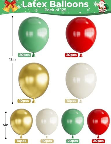 Christmas Balloon Garland Arch Kit, 125 Pcs Xmas Balloons Arch - Image 4