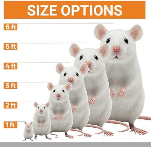 White Mouse 2FT Life Size Cardboard Cutout, Fun Standup, 1PC - Image 2