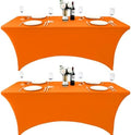 2-Pack 6ft Spandex Table Covers for Rectangle Standard Folding Tables - Wrinkle Resistant Stretch Tablecloths - Ultimate Fitted Table Protector for Parties, Trade Shows, Banquet by Unknown