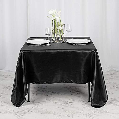 Balsa Circle 10 pcs 72x72 inch Black Square Tablecloth Satin Fabric Overlays Linens | Table Cloths Cover for Wedding Party Banquet Reception Events Decoration Kitchen Dining Events Kitchen Dining - Image 5