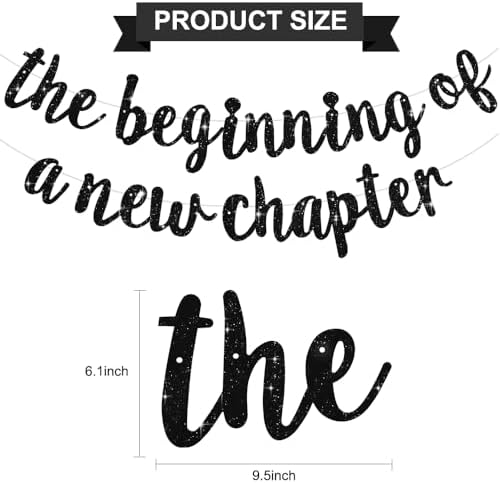 BEISHIDA Black Pre-Strung Glitter The Beginning of A New Chapter Banner - Image 3