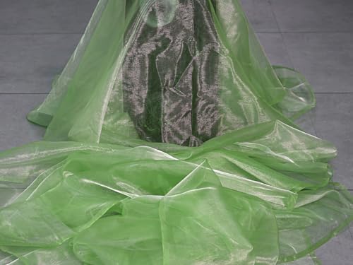 65 Yard Organza Fabric 44" Wide for Wedding Event Décor - Apple Green - Image 3