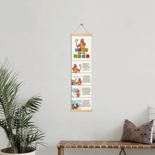 Moses and the Red Sea Banner, Church Banner, Christian Rustic Hanging Door Flag, Farmhouse Decorations Outdoor Indoor, Church Activity Decor, Bible Lesson, Scripture and Words Decorations - Image 4