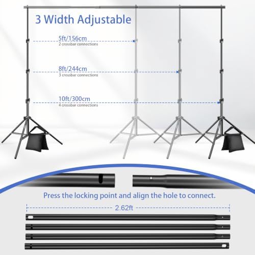 EMART Photo Backdrop Stand, 8.5x10ft Back Drop Stand for Party, Photography - Image 3