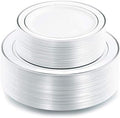 I00000 102 Pcs Silver Plastic Plates, Premium Silver Disposable Plates by I00000