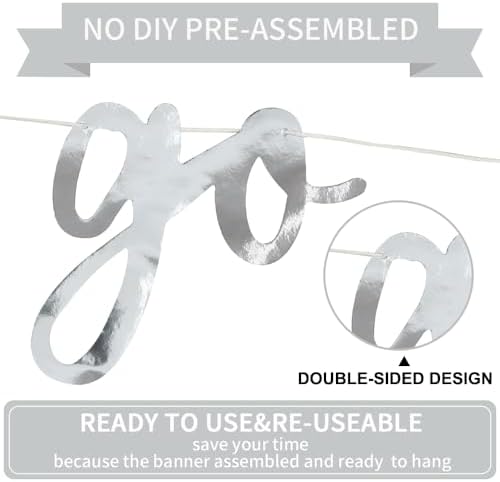 BEISHIDA Bright Silver Pre-Strung Go Shawty It's Your Birthday Banner Decor - Image 3