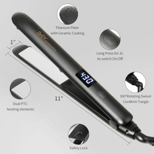 SVEY Dual Voltage Flat Iron Ceramic Hair Straightener for Europe Travel - Image 7