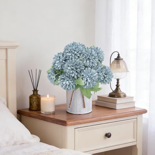 6 Set Pre-Made Flower Table Centerpieces - Dusty Blue - Image 6