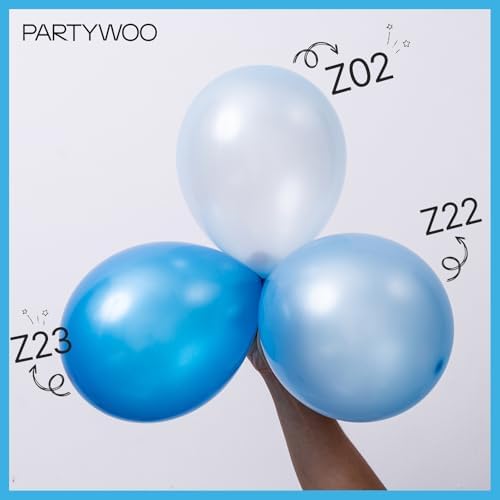 PartyWoo Pearl Light Blue Balloons 50pcs Baby Pastel Blue Color 12 Inch - Image 4