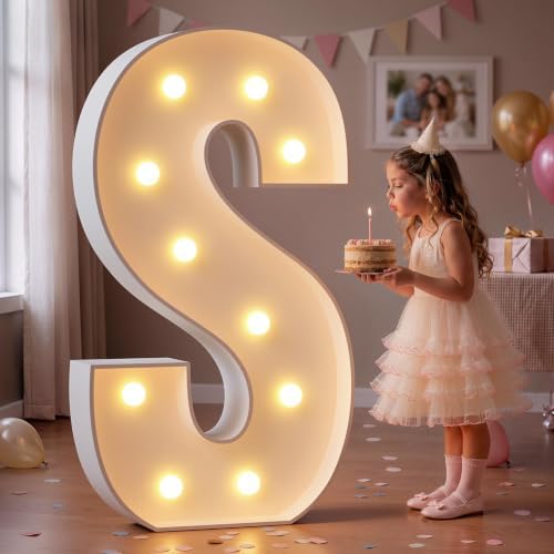 imprsv Large Marquee Letters, 4FT Light Up Letters S Sign for Party Decor by Letsmakeitimpressive