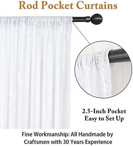 ShinyBeauty 6FTx8FT-White-SEQUIN Backdrop-Curtain-Sequin Photography Backdrop Shimmer Sequin Fabric Backdrop for Birthday Party Event Decoration - Image 3