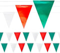 Safety Warning Pennant Banner Flags(GREEN+WHITE+RED,45PCS,105FT) by Unknown