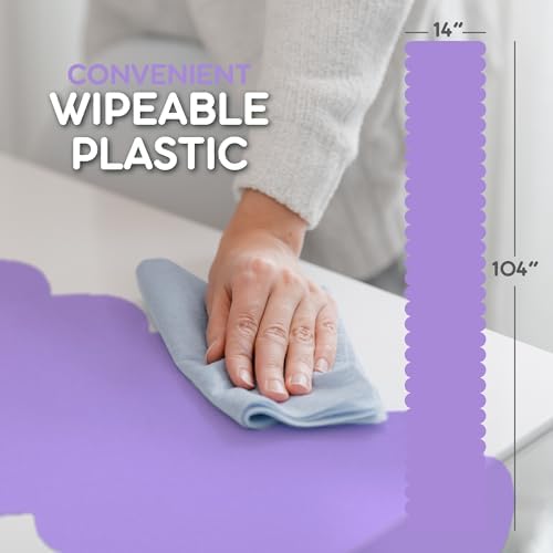Lavender Plastic Disposable Table Runner. 5 Pack 14 x 108 inch. Scallop Table Runner Adds A Pop of Color to Your Party Table, by Swanoo - Image 6