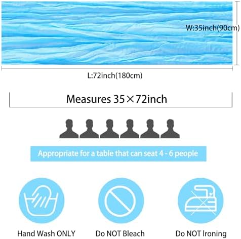 35x72 Inch Light Blue Cheesecloth Table Runner Baby Shower Birthday Decor - Image 2