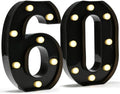 Pooqla Black Light Up Numbers, 60th Birthday Decorations for Men by Pooqla