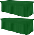 Smiry 2 Pack Spandex Elastic Fitted Table Cloth Skirt for 6FT Table by Smiry